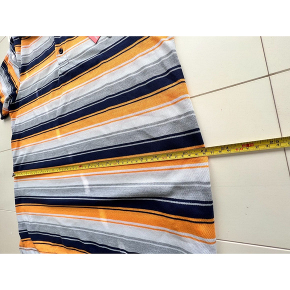Stitches & Rivets Yellow Striped Polo Shirt Short Sleeve Casual Size XL - Picture 7 of 12